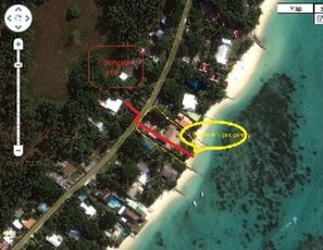 Aerial view of access to the beach (100mts) via owner beachfront house