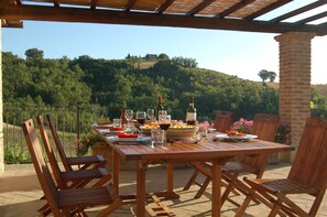 Al fresco dining on the terrace with amazing views all around you