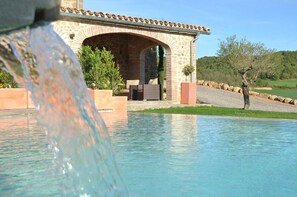 Relax in the pool or on the sunbeds under the sun