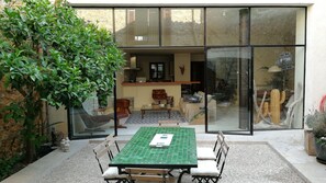View to the living room from the patio