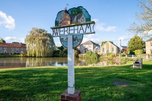 village sign has picture of Billy the seal who lived in the village pond 1920's