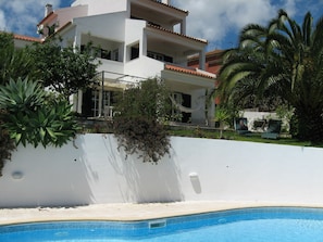 View from pool towards the house