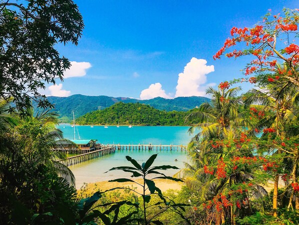 View from the terrace. On the left hand side in the back Island View Resort
