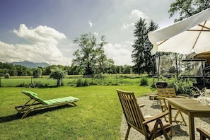 Garden with mountain view