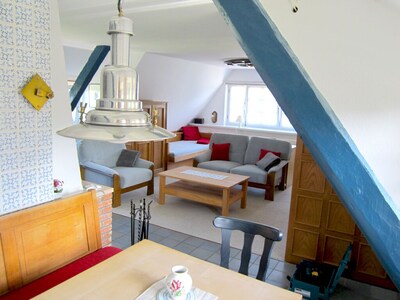 Thatched roof apartment on the Baltic Sea with roof terrace for 4 people in Falshöft