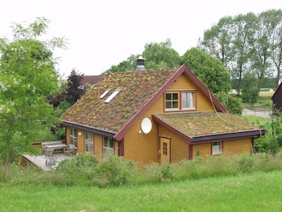 Exclusive wooden house 130 m2 on 2500 m2 grounds with a sauna, like pets, 