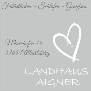 Logo Eingang 
Landhaus Aigner