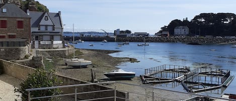 L'entrée du port vue de la terrasse et de la pièce à vivre