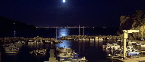 Le port de la Madrague par pleine lune
