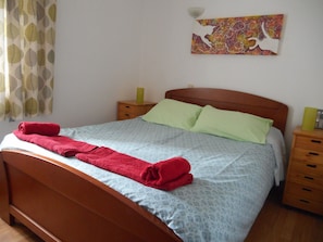 Second bedroom with double bed.  Linen provided.