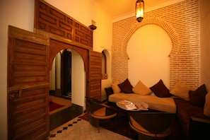 The lounge in the Douiria at Riad O2