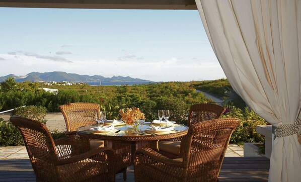 Dining with a view of St. Maarten.