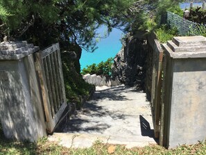 Private stairs to deep water dock for sun, fun and sheer bliss