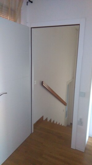 entrance to the apartment with an internal staircase