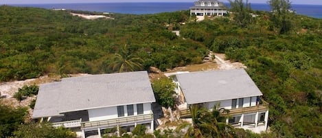 Aieral view of TV 1 (on right w/ larger balcony) and TV 2/ larger covered porch