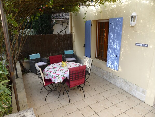 Outdoor Terrace under coloured lights