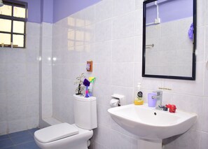 Spacious ensuite bathroom and hot shower.