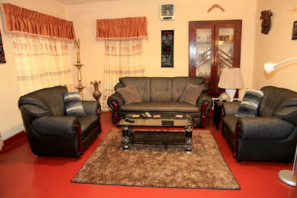 An overview of the living area of the guest house