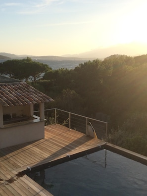 Views of the pool from the upstairs terrace