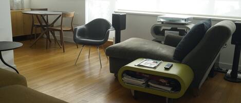 Living room and dining area