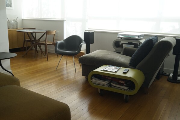 Living room and dining area