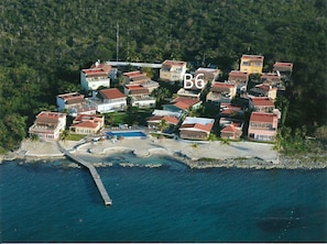 Aerial view of the community with Casa Catarina, B6, marked. 