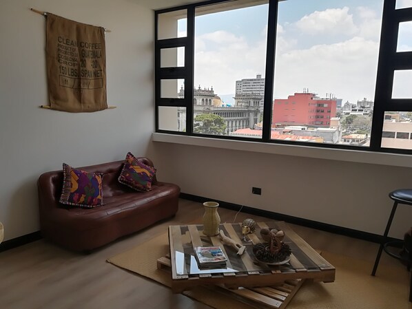 View of the city from the lounge