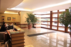 entrance building, very cozy and bright atmosphere