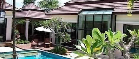 Balinese style villa with pool