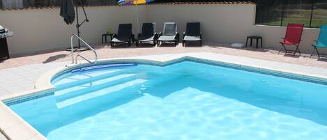 Large, private, heated pool 