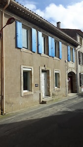 A large village house, a former bakery in a lively village on the Canal du Midi