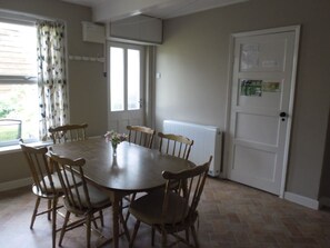 Kitchen backs onto the enclosed garden.