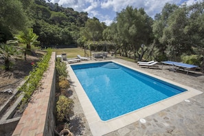 Private pool and tennis court