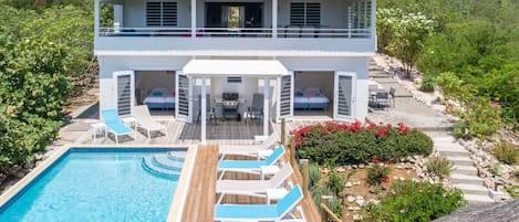 View Villa Lions Cliff seen from the Caribbean Sea