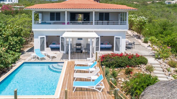 View Villa Lions Cliff seen from the Caribbean Sea
