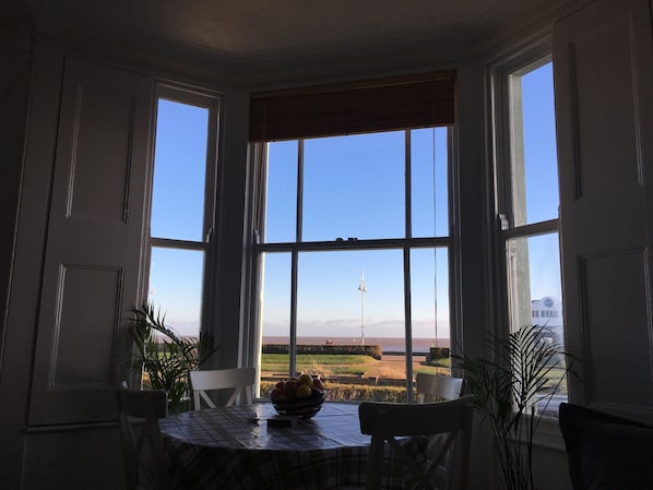 Bay window with sea views
