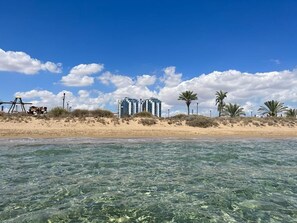sandy beach and warm sea
