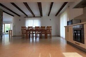 View from kitchen to dining area