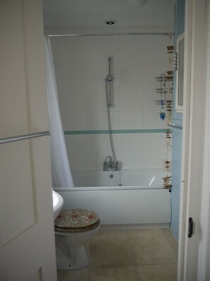 Bathroom with shower.