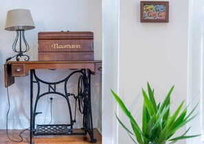 Vintage detail by the window of the living room