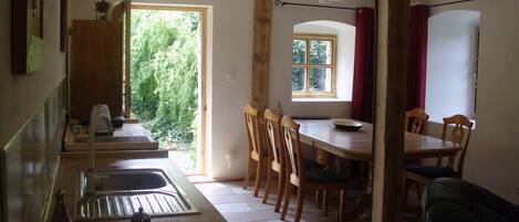 kitchen and dining area