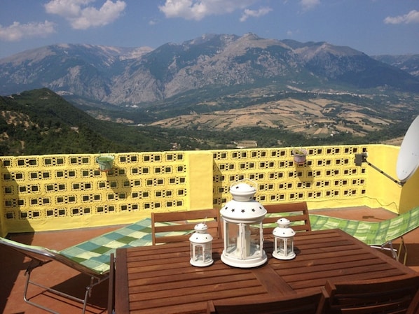 View of the Majella Mountain from the terrace
