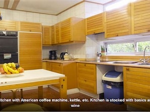 fully equipped kitchen, new fridge oven . microwave. Breakfast ingredients 