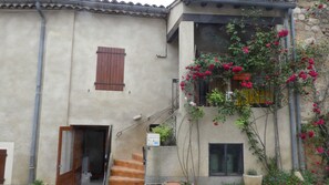 2 bedroom gite on the right (up stairs) with terrace (before painting)