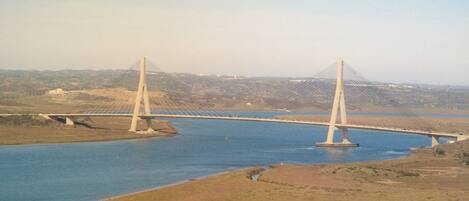 River Guadiana and bridge separating Spain and Portugal