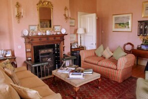 Drawing room open fire