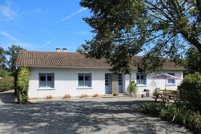 Family friendly gite near Rochechouart, with heated pool and fishing lake