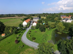 Aerial shot of La Bourdonnerie showing Le Pressoir front right