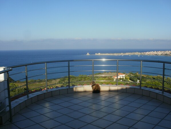 from the upper terrace or from the ground floor sea view citadel and village