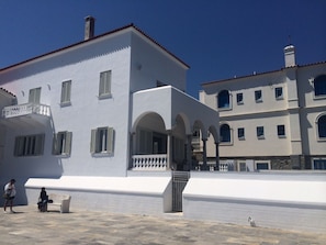 View of the house from the Unknow Sailor square.